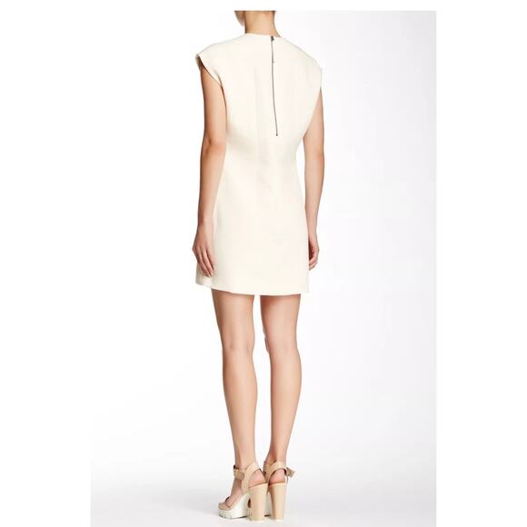 Helmut Lang Erosion Pockets Cotton Wool Textured Mini Sheath Cream Ivory Dress 2 - Picture 3 of 15